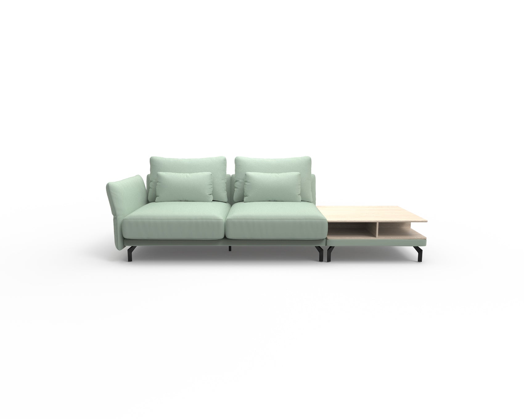 Seagull 2 Seater Sofa with Shelf Table (Right)